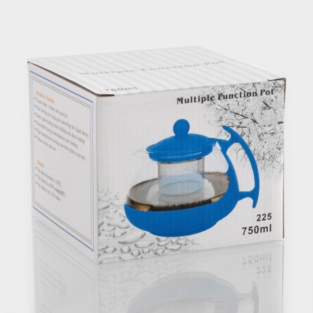 Glass teapot “Fantasy”, 750 ml, with metal sieve, color mix-4