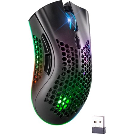 The mouse Defender Warlock GM-709L, Western, Optical, RGB, 2400 DPI, 400 mAh, 8 buttons, USB, Black-1