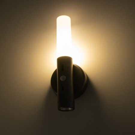 Sconces with a junik movement sensor LED 3000/7000k USB battery silver 7x3x20 cm-4