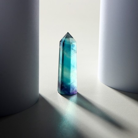 Crystal made of natural stone "Violet fluorite", height: from 3 to 4 cm-1