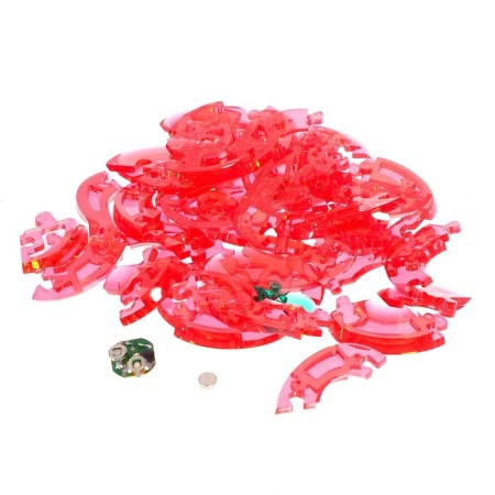 Puzzle 3D Crystalline "Yabloko", 45 parts, light effect, color of mix, works from batteries-1