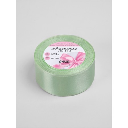 Satin tape, 40 mm × 23 ± 1 m, pale green # 50 color-1