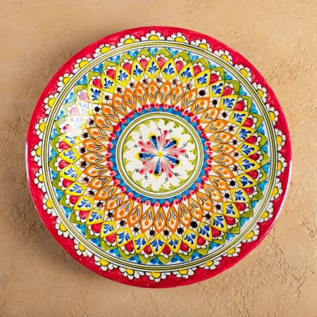 Plant of Rishtan ceramics "Patterns", 28 cm, multi -colored mix-1