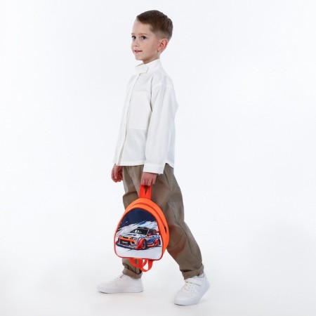 Baby backpack 21*9*23, lightning department, racing car, orange-5