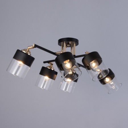 Dominica chandelier 6he27 40W black and gold 55x42x27 cm-1