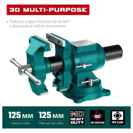 Visa Lockslous rotary Kraftool 3D Multi-Purpose, with high-profiles, cast-iron, 125 mm-2