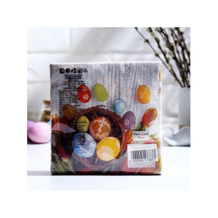 Napkins Paper New Line Fresco "Eggs Tulips, 2sl, 33*33, 20 pcs-4