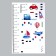 Sticker Plastic Interior Color Rostomer "go, swim, fly" 60x90 cm