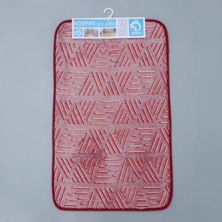 The bathroom rug glowing in the dark “luminous faces”, 50 × 80 cm, burgundy color-5