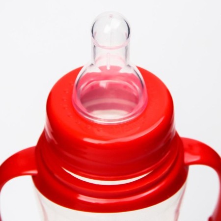 A bottle for feeding, a classic throat, 250 ml., From 0 months, fitted, with handles, color mix-4