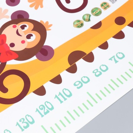 Stick plastic Interior color Rostomer "Giraffe and Monkeys" 60x90 cm-2