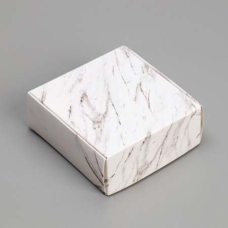 Box for jewelry, packaging, “marble”, 7.5 x 7.5 x 3 cm-1