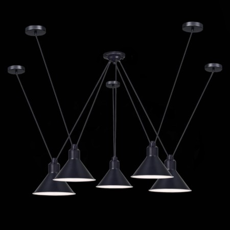 Suspension lamp ST LUCE. SL1804.403.05. Svevo. 5x60 watts, E14, 80x80x17 cm, black color-1