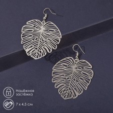 Monster metal earrings leaflet, silver color