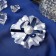 Hair elastic band Bant "Schoolgirl" Tape Pearl, D-7 cm, blue-white