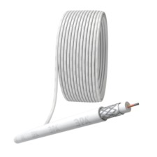 Coaxial cable RG-6U, 75 Ohms, CCS/(braid Al 32%), PVC, white color, 100 m bay, Simple
