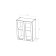 Cabinet hinged 2 doors with glass Noktyurn 600x300x720 white/dark concrete/anthracite