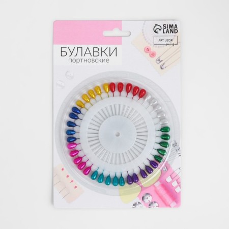 Portnovsky pins "drop", 40 mm, 40 pcs, colorful color-3