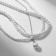 Beads 3 tiers "Rochel" drop, ball No. 10, white color in silver, l = 42 cm