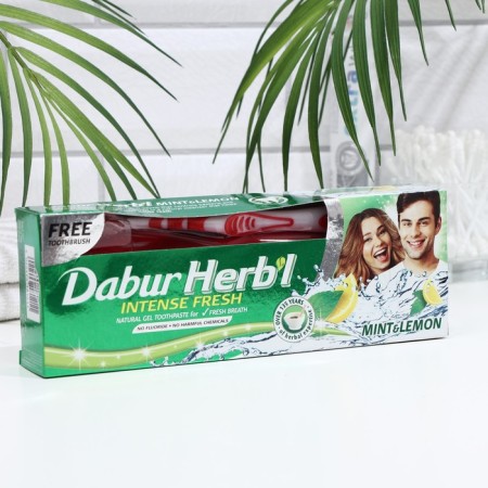 Dabur Herb’l Set: Gel Dentor Refuielding with Mint and Lemon, 150 g + Toothbrush-7