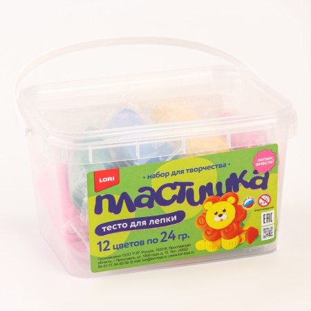 Plashka modeling dough, 12 colors 24 g.-6
