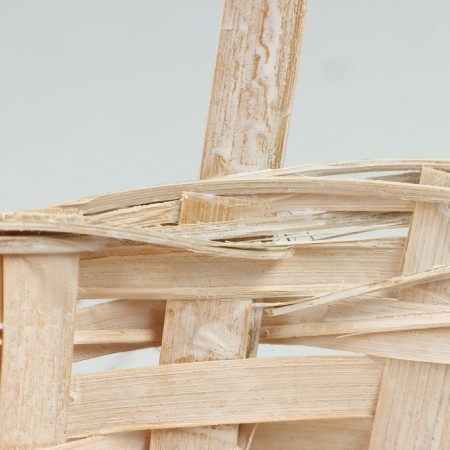 Wicker basket, d21 x 10/34 cm, white, bamboo-3