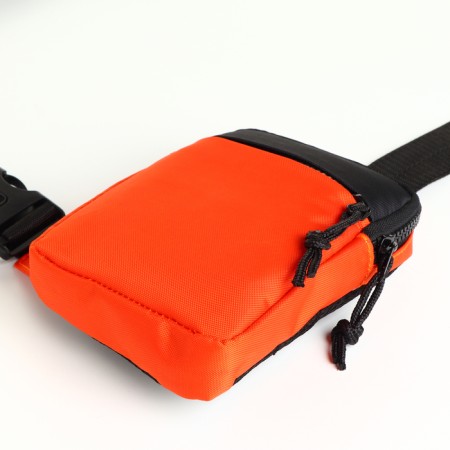 Slong bag from textiles, orange color-2