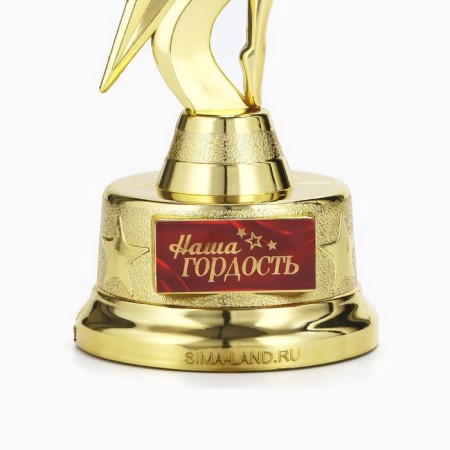 The award figure "Our pride", gold, plastic, 21.5 x 7.5 cm-3