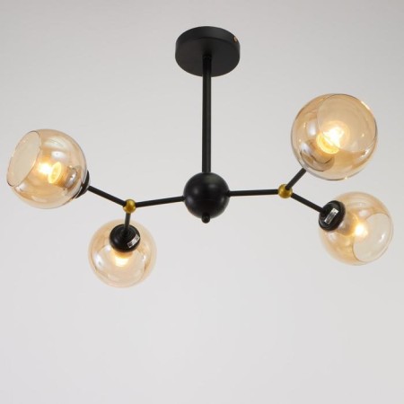 Chandelier 74101/4 4x60W E27, black/gold, 60x40x42 cm