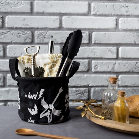 Textile basket "Rock-N-Roll" 14x12cm