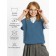 Vest for girl Knit, height 134 cm, blue color