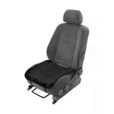 Nabbage in the front seat, artificial muton, on an antishk, 48 x 48 cm, black