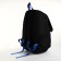 School backpack from textiles on lightning, 5 pockets, black/blue color