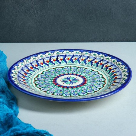 Plant of Rishtan ceramics "Patterns", 27 cm, Blue Mix
