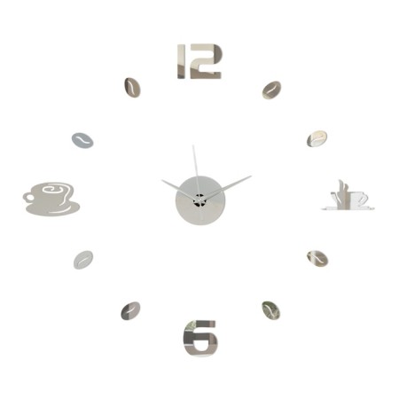 Watching interior hours for the kitchen, 3D "Coffee time", sticker, large, D-50 cm