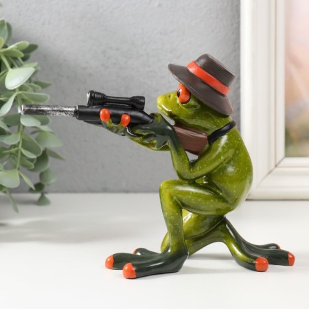 Souvenir Polystone Lac "Frog - Hunter" 13x16.5x5.5 cm-3