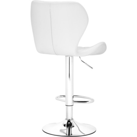 Barrier stool Porch metal/eco -leather, chrome/white 48x47x91 cm-3