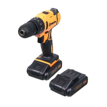 Drill-shuruvret "WHRAR" Da-18l-2k, Shocky, 18 V, 2x2 Ah, Li-Ion, 33 Nm, BZP, Case