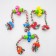 Cable toy with chewing elements "gears", up to 34 cm, up to 100 g, mix of flowers