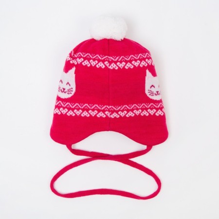 Hat for girls, pink color, size 48-50-2