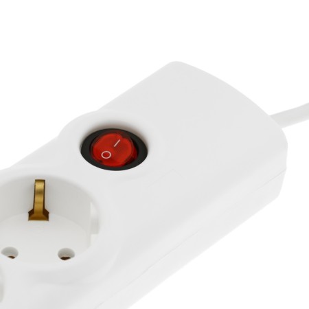 Luazon Lighting network filter, 5 outlets, 3 m, 2200 W, 3x0.75 mm2, 10 A, 220 V, with a fuse, white-4
