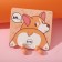 Corgi polymer clay earrings, orange color