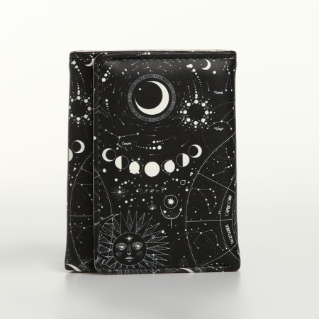 Women's wallet on the button, black color-2