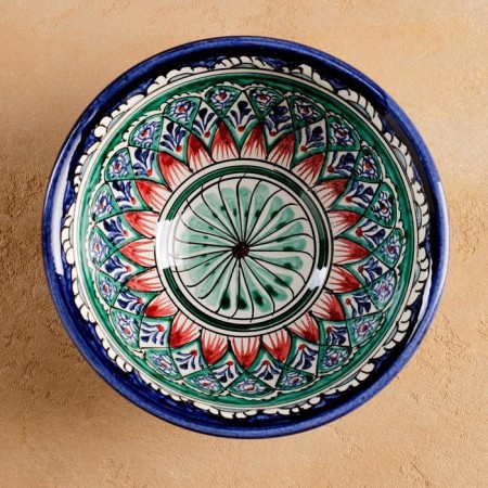 Rishtan ceramics "Patterns", 18 cm, large, blue-5