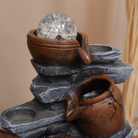 Fountain "split barrels on stones" 28x23 cm (with backlight)-1