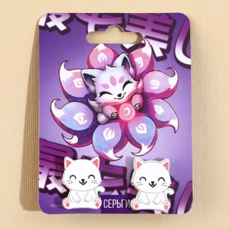 Серьги «Котик» 6х9 см-4
