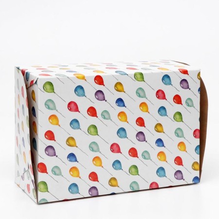 Box for 6 cupcakes with a window, "balls", 25 x 17 x 10 cm-5