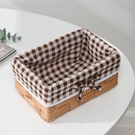 Basket for storage of the share "cell", 18 × 12 × 8 cm, brown color-3