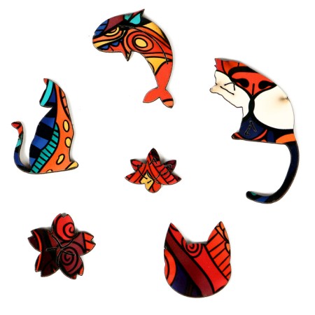 Puzzles wooden figured "Cat Mandala", 144 elements-6