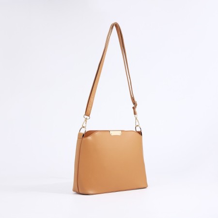 Cross-Bodi Bag on a zipper, beige color-2